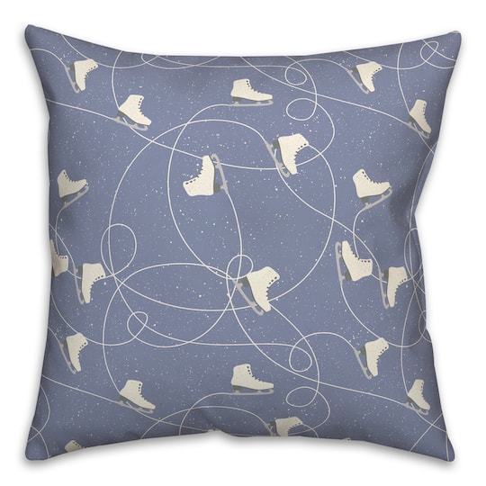 Skating Ice Skates 18x18 Throw Pillow